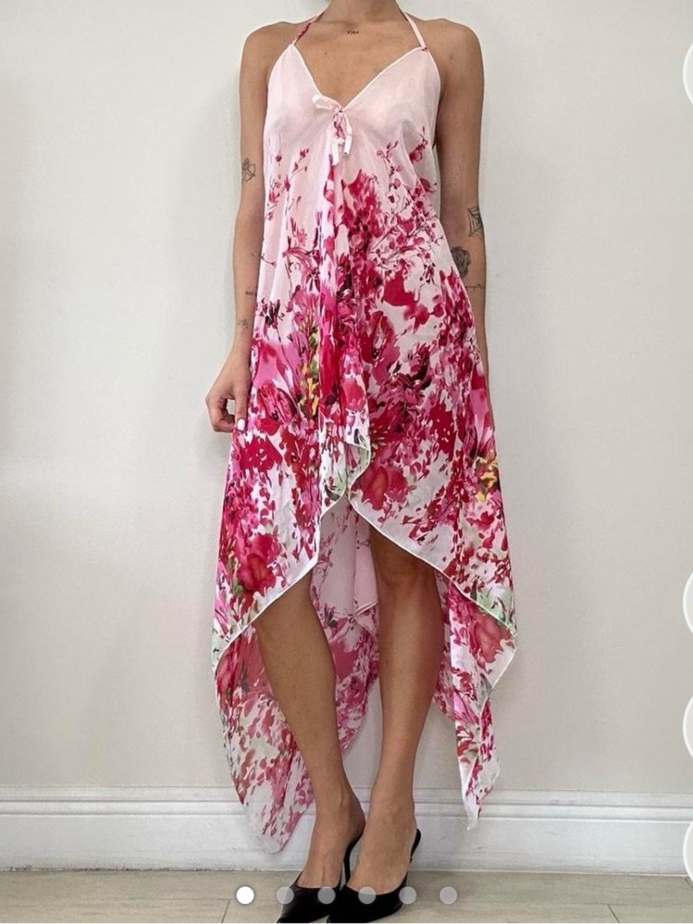 Floral asymmetric halter dress/skirt